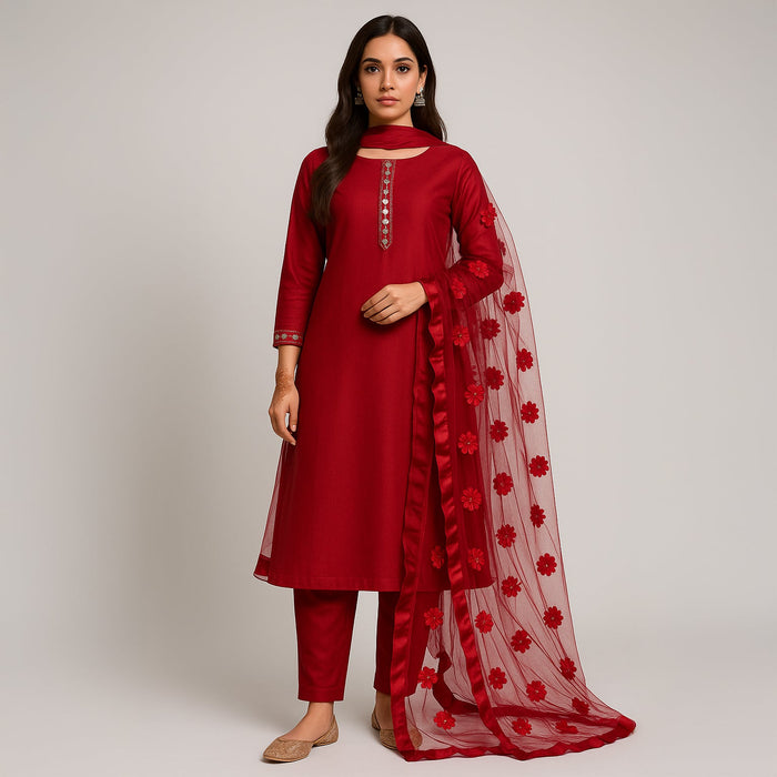Kamal - 3PC Kattan Silk Suit - KM0039