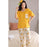 Mustard Pocket Printed Night Suit