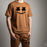 Mens 2pc Micro Printed Premium Tracksuit – Smile Face Edition (Trouser + Shirt)